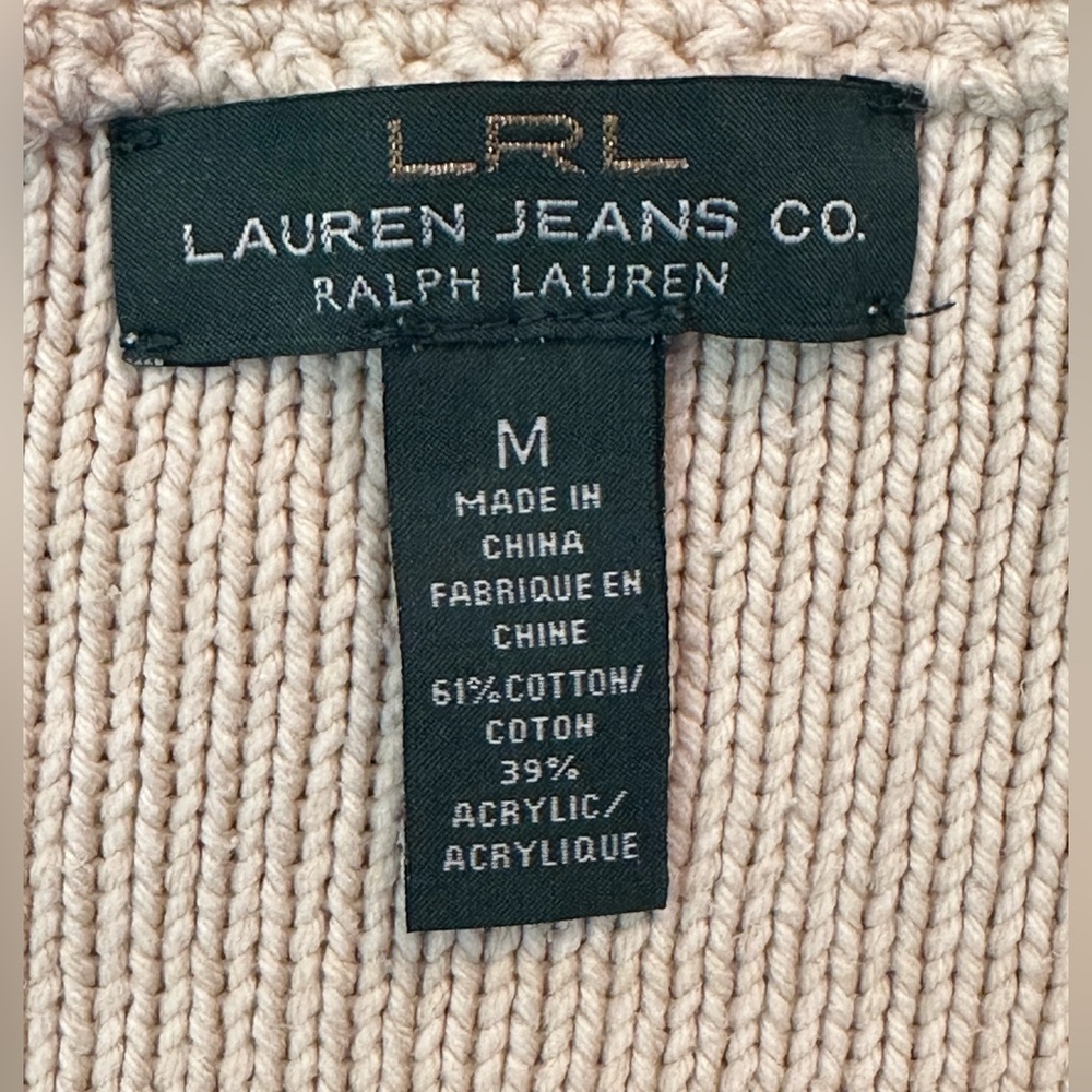 Vintage LAUREN JEANS Co Southwestern Sweater Cream Red Black Aztec Women’s - Picture 4 of 5